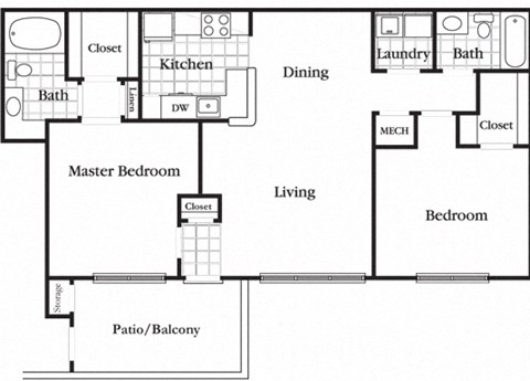 2 Bedroom 2 Bath Standard at Houma Highlands, Houma, LA