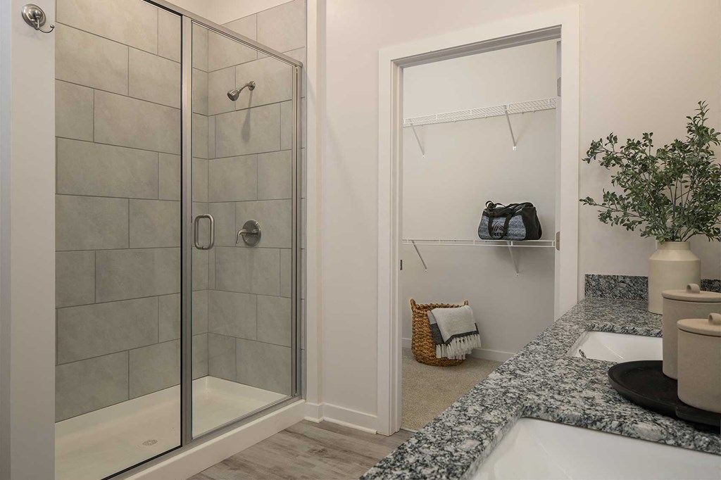 Bathroom With Adequate Storage at The Corwyn South Point, McDonough, GA, 30253