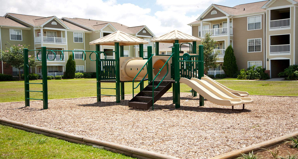 Parklike playground at Houma Highlands, Houma, LA