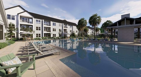 Pool Area with sun deck and