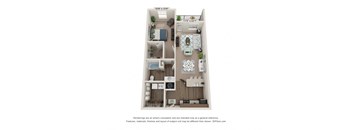 A 10'8" x 13'9" floor plan of a house with a kitchen, living room, and two bedrooms.