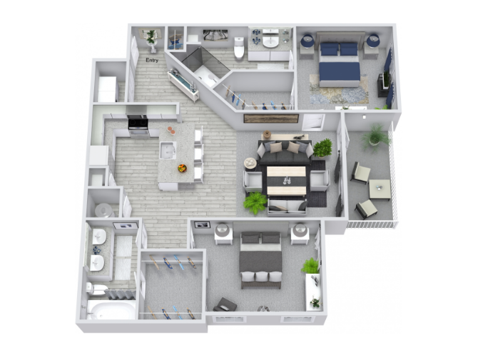 B2 Floor Plan at The Columns on Main, Tennessee, 37174