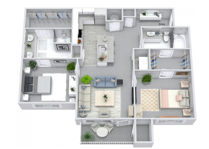 B3 Floor Plan at The Columns on Main, Spring Hill, TN, 37174