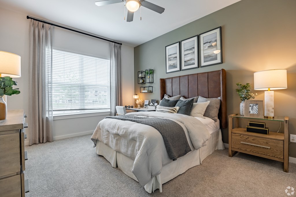 Bedroom With Expansive Windows at The Corwyn South Point, Georgia, 30253