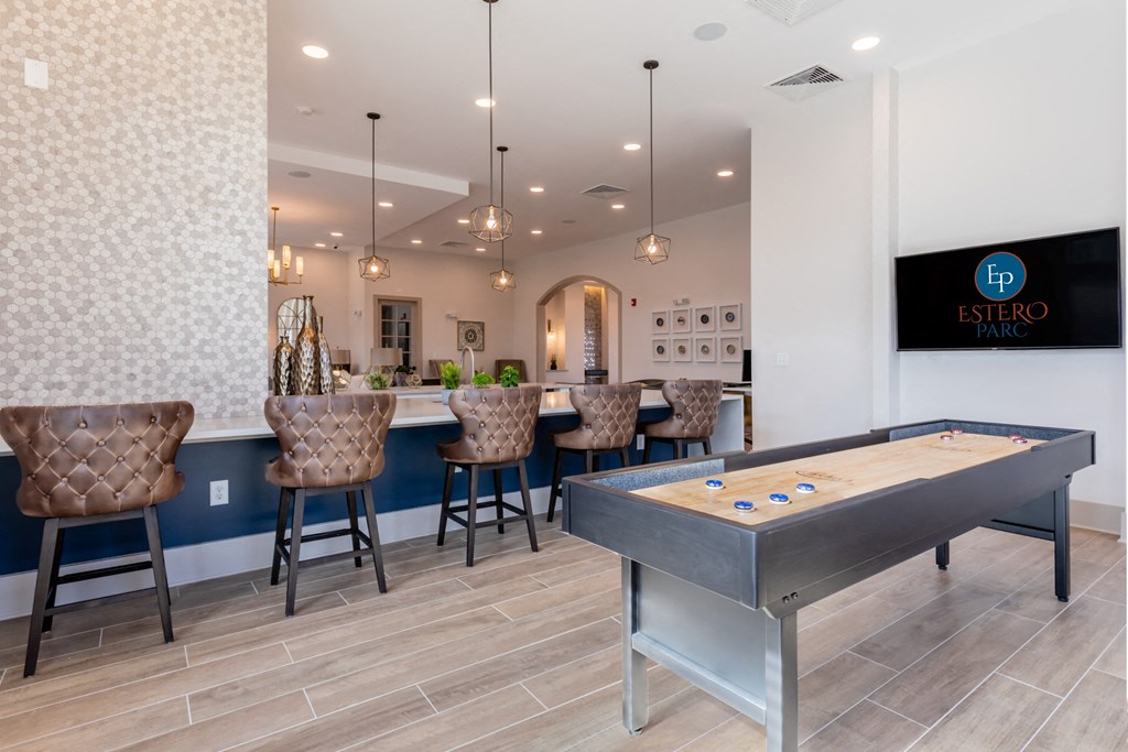 Spacious and fun Game Room and Coffee Bar area,at Estero Parc, Estero, FL, 33928