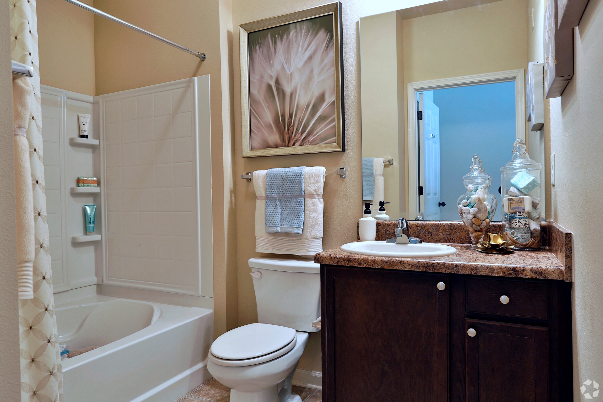 Main bathroom with luxurious garden style bathtub at The Columns at Coldbrook Station, Port Wentworth, Georgia 31407