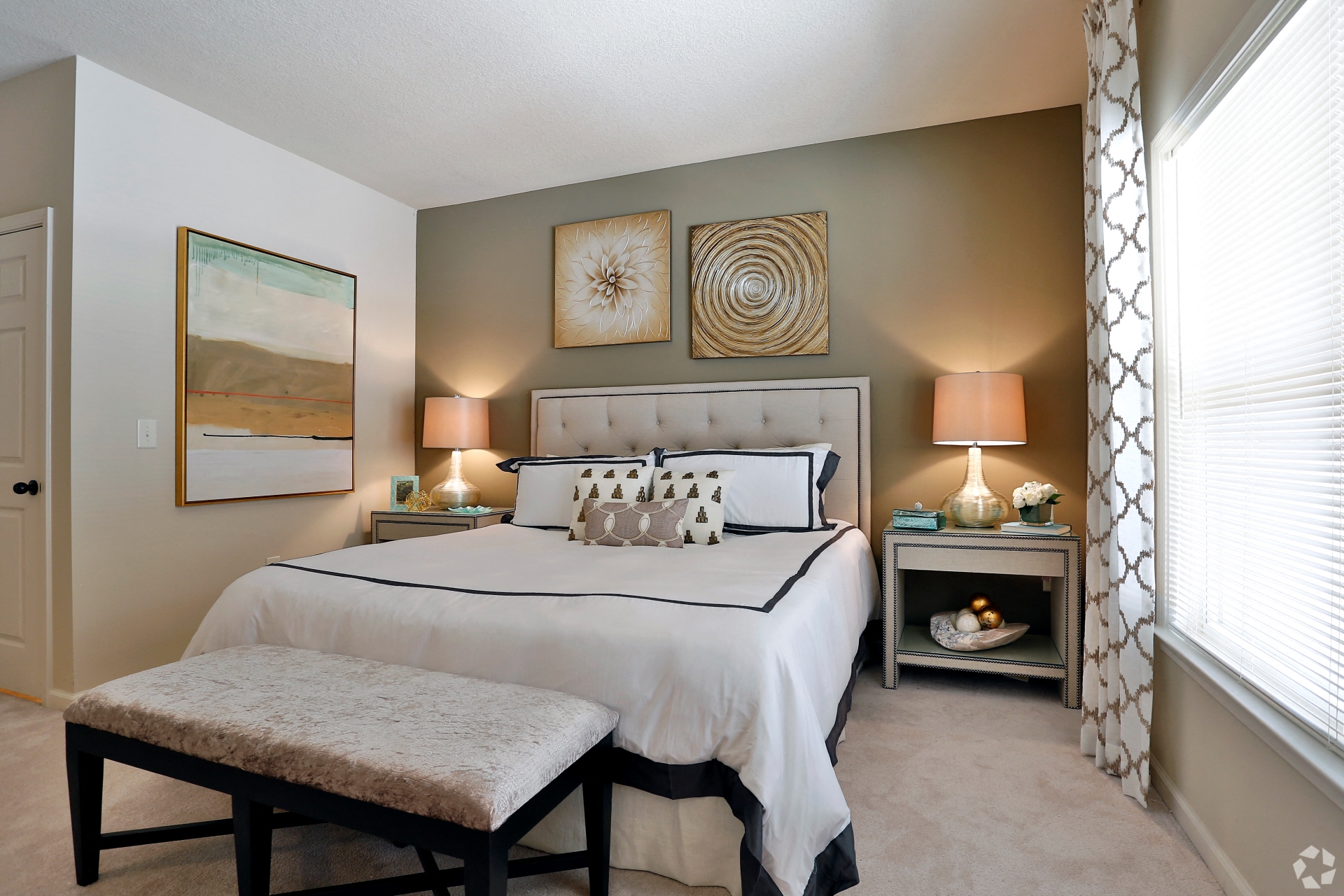 Inviting main bedroom with bright windows at The Columns at Coldbrook Station, Port Wentworth