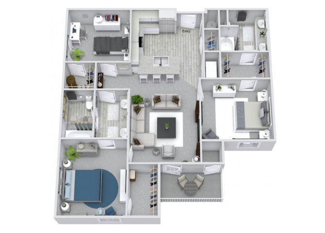 C1 Floor Plan at The Columns on Main, Spring Hill, TN
