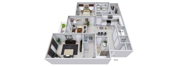 2B Floor Plan at The Corwyn South Point, McDonough, 30253