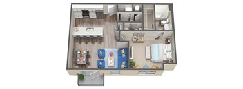 A5 Loft 1 Bed 1.5 Bath Floor Plan at Waterline Bonita Springs, Bonita Springs, FL