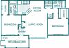 1,154 sq.ft. 2 bedroom apartment floor plan at The Columns at Club Drive. 1,154 sq.ft. 2 bedroom apartment floor plan at The Columns at Club Drive, Duluth, 30096