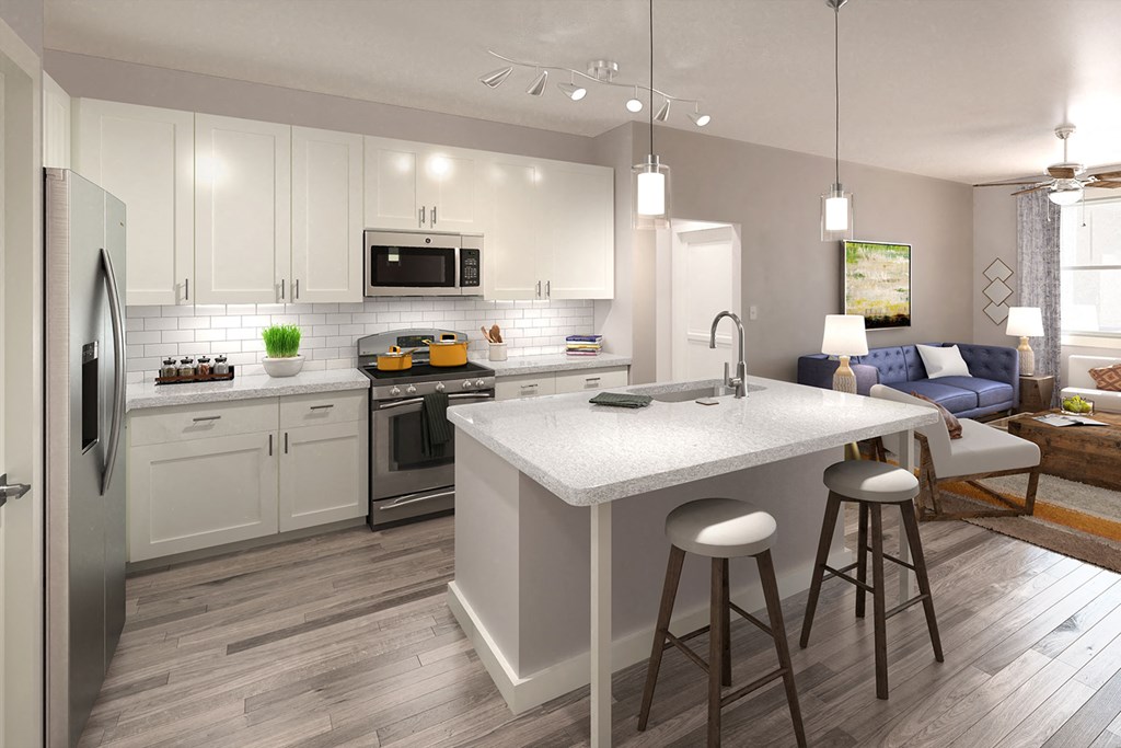 Fitted Kitchen With Island Dining at Estero Parc, Florida, 33928