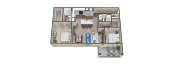 2 Bedroom 2 Bathroom Floor Plan at Waterline Bonita Springs, Bonita Springs, Florida