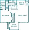 801 sq.ft. 1 bedroom 1 bath floor plan 801 sq.ft. 1 bedroom 1 bath floor plan at The Columns at Hiram, Hiram, GA, 30141