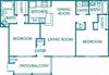 1131 sq.ft. 2 bedroom 2 bath floor plan 1131 sq.ft. 2 bedroom 2 bath floor plan at The Columns at Hiram, Hiram