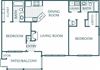 1,177 sq.ft. 2 bedroom 2 bathroom floor plan 1,177 sq.ft. 2 bedroom 2 bathroom floor plan at The Columns at Paxton Lane, Georgia, 30047