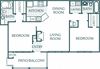 1,198 -to 1,238 sq.ft 2 bedroom 2 bathroom floor plan A 1,198 -to 1,238 sq.ft 2 bedroom 2 bathroom floor plan A at The Columns at Paxton Lane, Lilburn, GA, 30047