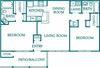 1227 sq.ft. 2 bedroom 2 bathroom floor plan 1227 sq.ft. 2 bedroom 2 bathroom floor plan at The Columns at Oakwood, Oakwood