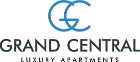 The image is of a logo for Grand Central Luxury Apartments.
