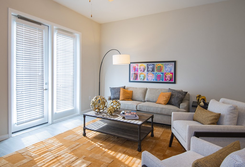 Living Room With Balcony at The Factory at Garco Park, North Charleston, 29405