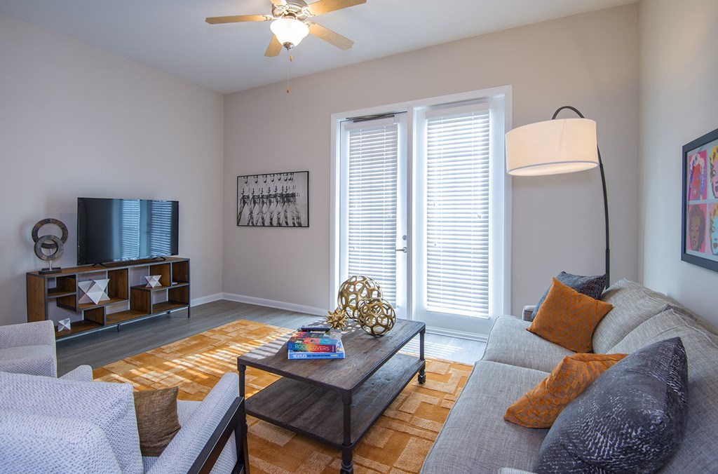 Living Room With TV at The Factory at Garco Park, North Charleston, South Carolina