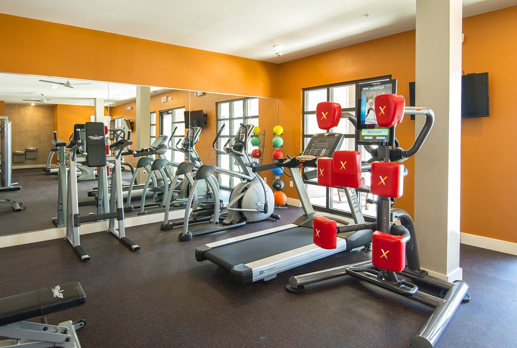Fitness Center With Modern Equipment at The Factory at Garco Park, North Charleston, SC, 29405