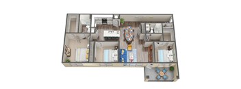 3 Bed 2 Bath Floor Plan at Waterline Bonita Springs, Bonita Springs