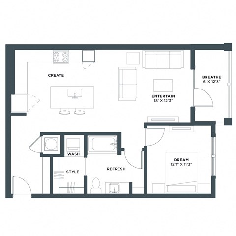 A1 Floor Plan at Makara Orlando, Florida, 32817