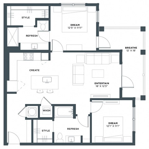 B1 Floor Plan at Makara Orlando, Orlando, FL, 32817