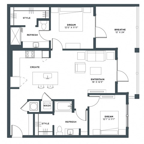 B2 Floor Plan at Makara Orlando, Orlando, FL