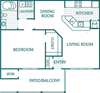 Renovated 1 Bedroom 1 Bath 943 SF