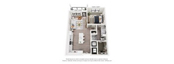 a 3 bedroom floor plan with a bathroom and a living room