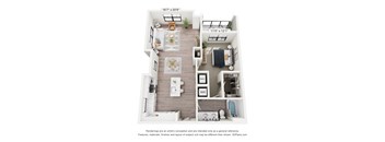 a floor plan of a house with a bedroom and a living room