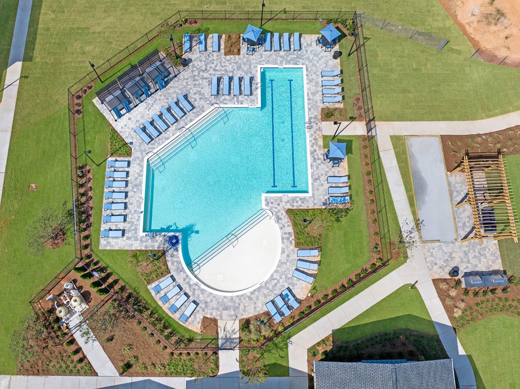 a birds eye view of the pool at the resort at longboat key club