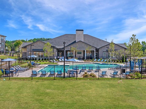 the view of the pool at our apartments