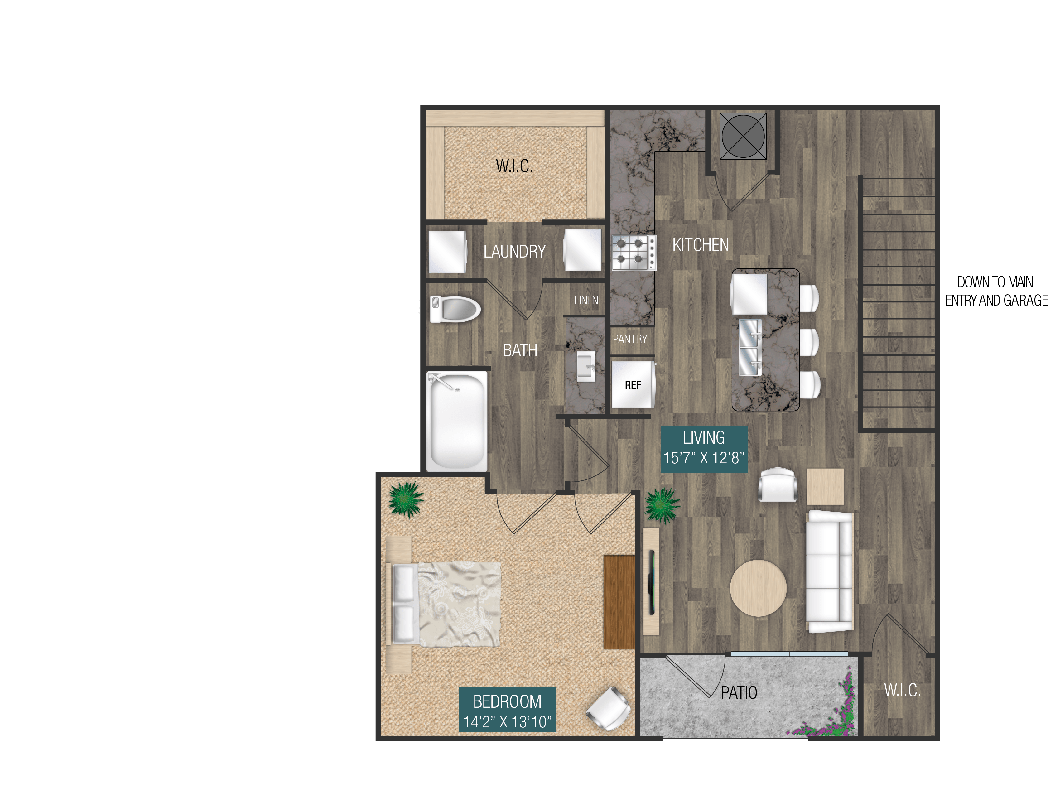 1 Bed 1 Bath 954SF with or without optional attached garage at Verso Apartments, Florida, 33896