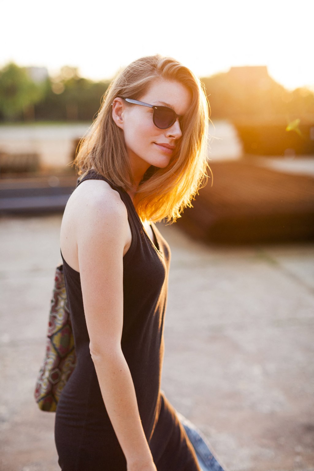Woman Posing In Black at Waterline Bonita Springs, Florida, 34135