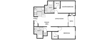 A black and white image of a house floor plan.