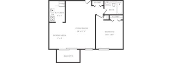 A black and white image of a floor plan for a home.