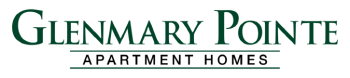 The image is of a logo for Glenmary Pointe Apartment Homes.