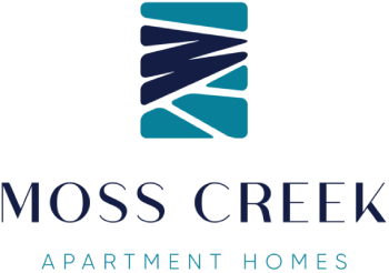 Moss Creek Apartment Homes logo with a blue and green color scheme.