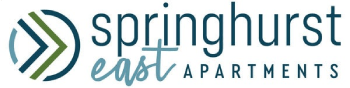 Springhurst East Apartments logo with a blue and green design.
