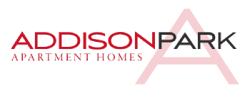 The image is a logo for Addison Park Apartment Homes.