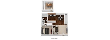 A floor plan of a house with a living room, dining room, kitchen, and bedrooms.