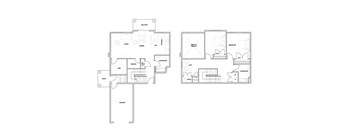 A floor plan of a two-story house with labeled rooms.