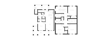 A black and white image of two floor plans.