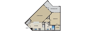 A diagram of a house layout with labeled rooms such as living room, kitchen, and bedroom.