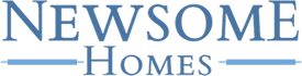 The image displays the words "Newsome Homes" in blue text.