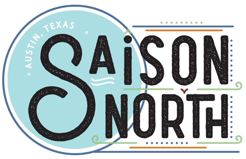 A graphic with the words "SAISON NORTH" and "AUSTIN, TEXAS" on it.