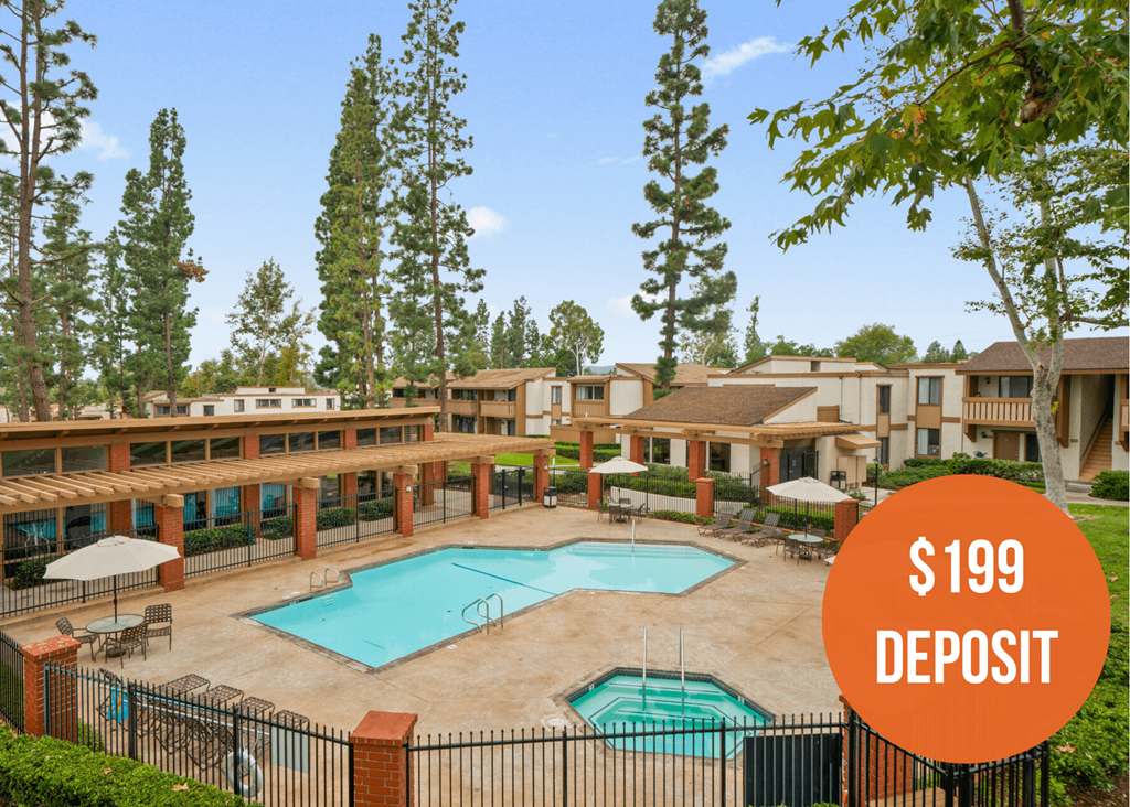 a picture of a pool with a sign that says 199 deposit